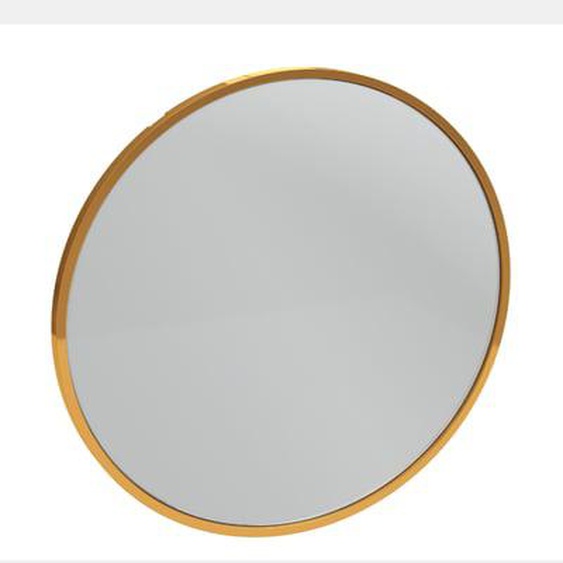 Miroir rond Silhouette 50 cm laqué doré