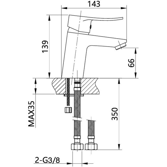 Mitigeur de lavabo NOVA+ NF C2 monocommande - GARIS