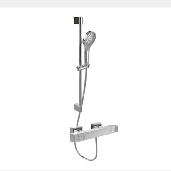 Mitigeur douche thermostatique  Universal rectangle + Ensemble de douche Verve Showers chromé