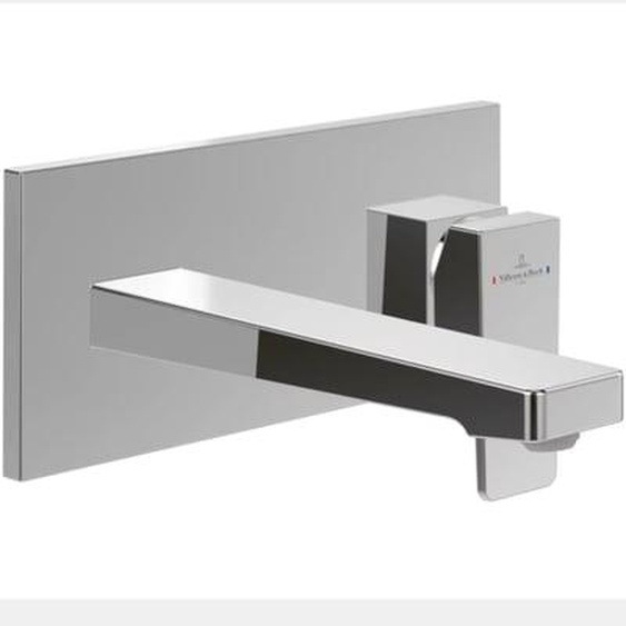 Mitigeur lavabo mural  Architectura Square avec vidage Push Open Chrome