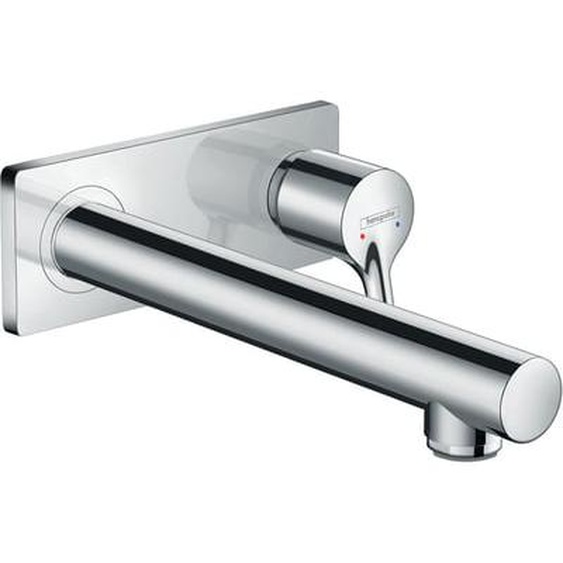 Mitigeur lavabo mural Talis S 225 mm + bonde à écoulement libre Chromé