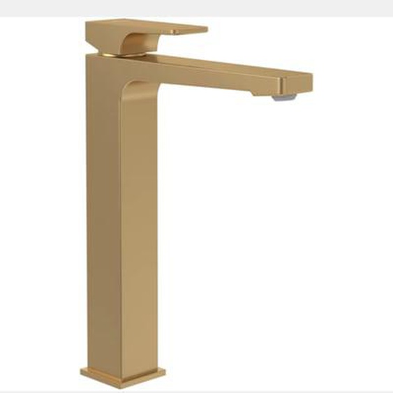 Mitigeur lavabo surélevé  Architectura Square avec vidage Push Open Brushed Gold