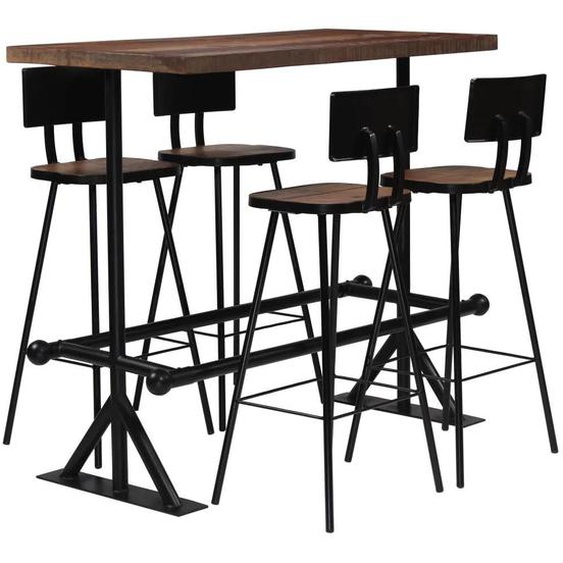 Mobilier De Bar 5 Pcs Bois De Récupération Massif