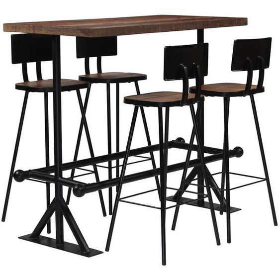 Mobilier De Bar 5 Pcs Bois De Récupération Massif