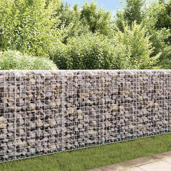 Mur à gabion avec couvercles Acier galvanisé 200 x 20 x 85 cm