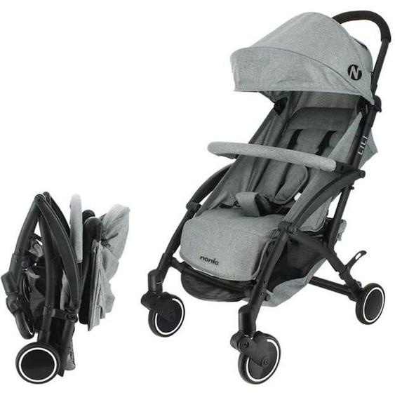 Nania Poussette Compacte Lili - 0-36 Mois - Jusquà 15kg - Dossier Inclinable - Roues Pivotantes À Suspensions - Gris Gris