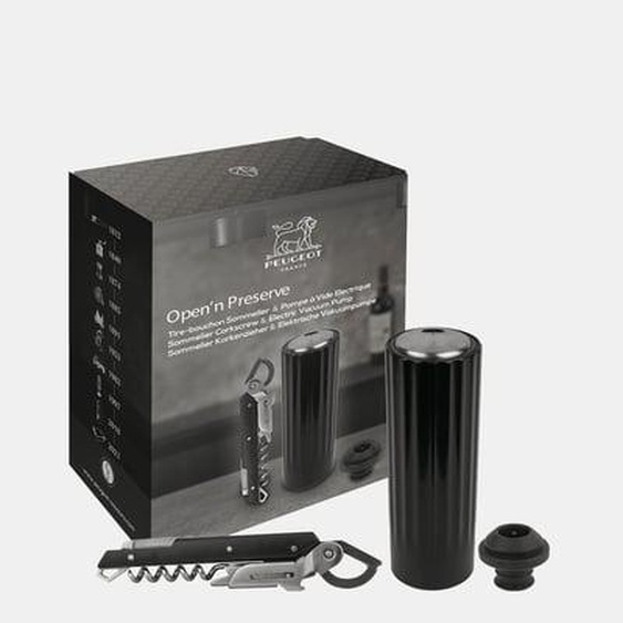 Open n Preserve Coffret cadeau - Tire-bouchon sommelier Clavelin et pompe de conservation électrique ABS