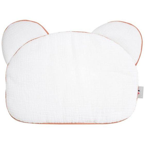 Oreiller Bébé Plat Ourson En Gaze De Coton - Sevira Kids - Jeanne Blanc Tu - Nomade - 100% Made In France Blanc