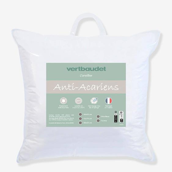 Oreiller moelleux microfibre anti-acariens traité GREENCARE® blanc