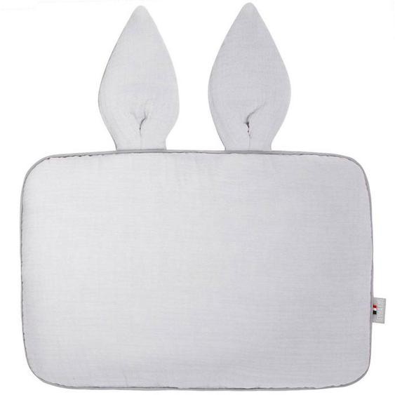 Oreiller Plat Lapin En Gaze De Coton - Sevira Kids - Jeanne Gris Clair - 25 Cm X 35 Cm - Bébé - Mixte Gris