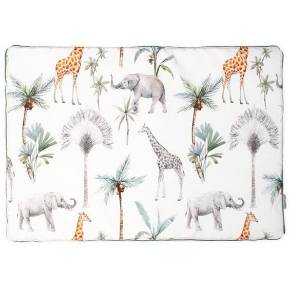 Oreiller Plat Réversible En Coton - Sevira Kids - Safari - 60 X 40 Cm - Doux Et Confortable Blanc