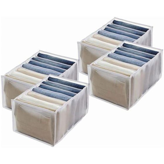 Organisateur de Rangement de Placard 4 Pices Bote de Rangement Pliable pour Vtements et Tiroirs Blanc PZCC