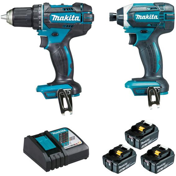 Pack 2 outils 18V (DDF482/DTD152) + 3 batteries 3Ah + chargeur + coffret MAKPAC - MAKITA - DLX2127J1