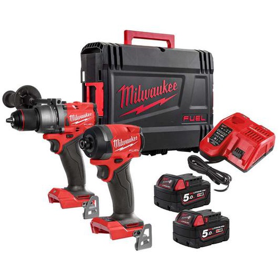 Pack 2 outils 18V (M18 FPD3 + M18 FID3) + 2 batteries 5Ah + chargeur + coffret HD BOX - MILWAUKEE- 4933480873