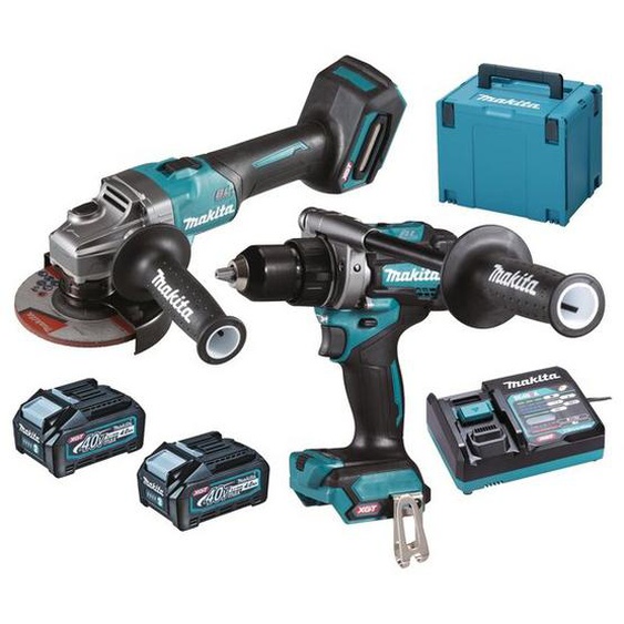 Pack 2 outils 40V (DF001GZ + GA005GZ) + 2 batteries 4Ah + chargeur rapide + coffret MAKPAC - MAKITA - DK0124G201