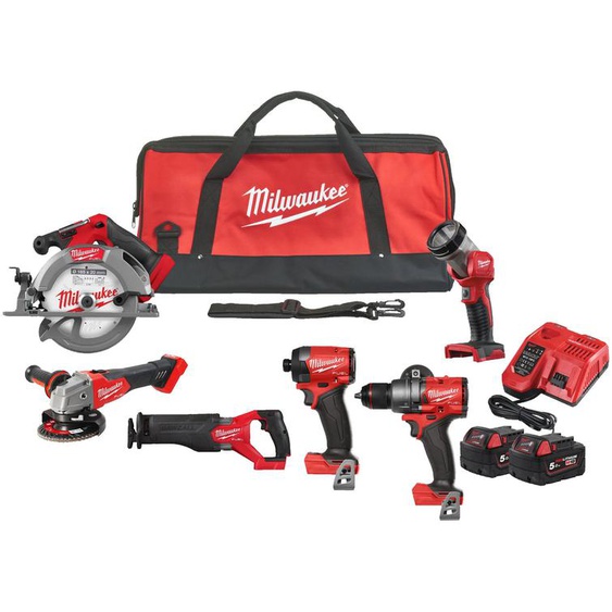 Pack 6 machines 18V M18 FUEL M18 FPP6G3-502B Brushless + 2 batteries 5Ah + chargeur + sac - MILWAUKEE TOOL - 4933498658