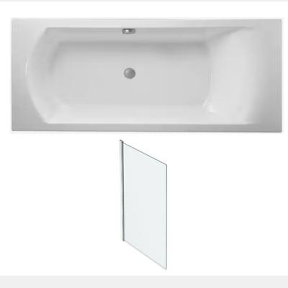 Pack baignoire droite 180 X 80 Ove + pare bain chromé