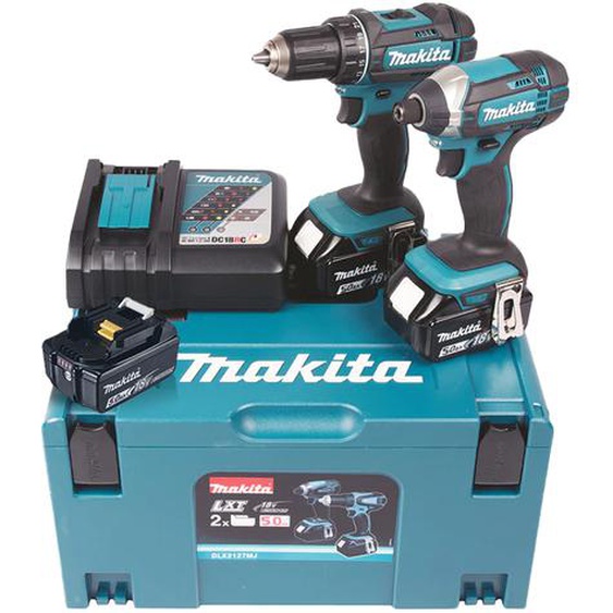 Pack de 2 outils 18V (DDF452 / DTD152) + 3 batteries 5Ah + chargeur rapide + coffret MAKPAC - MAKITA - DLX2127TJ1