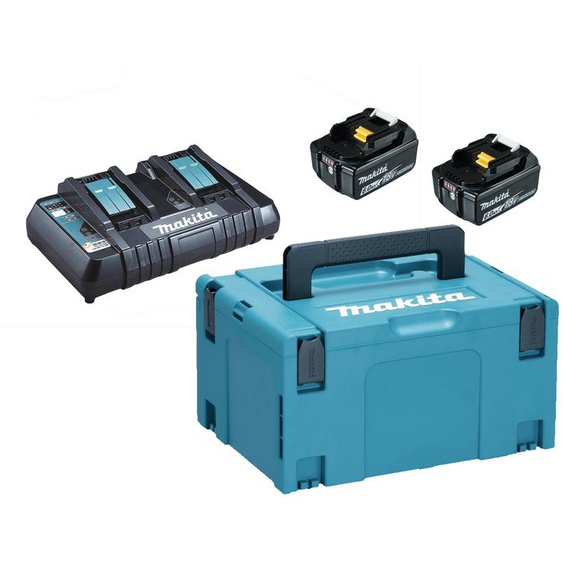 Pack énergie 18V Li-Ion 2 batteries BL1860B 6Ah + chargeur double DC18RD) en coffret MAKPAC III - MAKITA - 198077-8