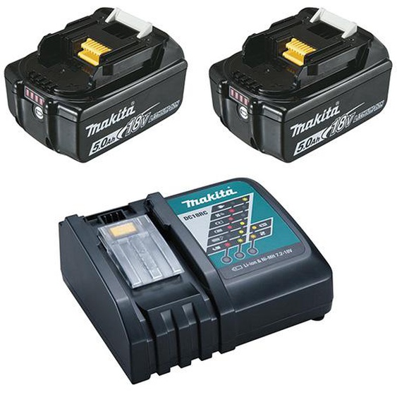 Pack énergie Li-ion (2 batteries BL1850B 5Ah + chargeur DC18RC) 12V - MAKITA - 197570-9