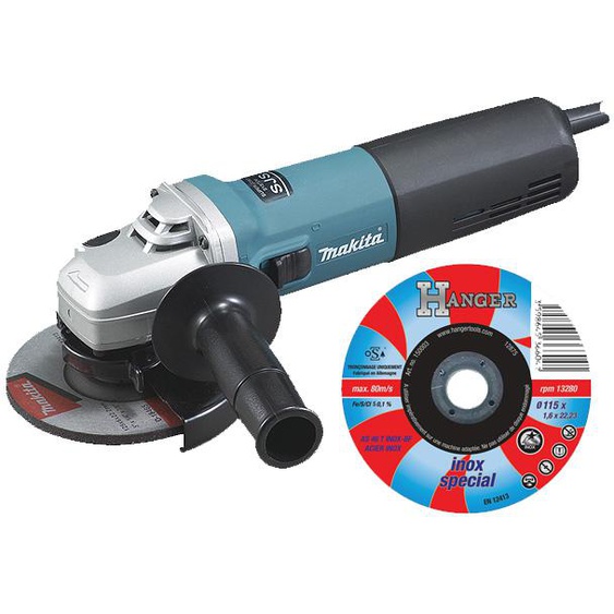 Pack meuleuse 9565CR 1400 W 125 mm + 50 disques Hanger AS 46 T Inox -  MAKITA - PROMOPACK2