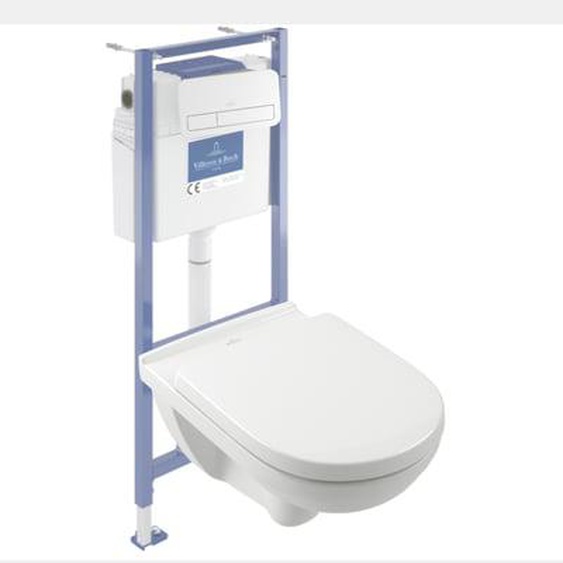 Pack WC sans bride  O novo avec abattant frein de chute + bâti Viconnect PRO + plaque blanche