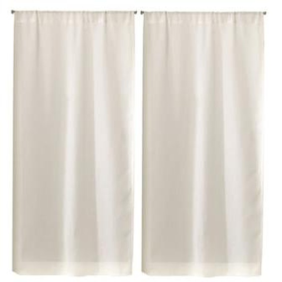 Paire rideaux Etamine vitrage blanc 70 x 200 cm