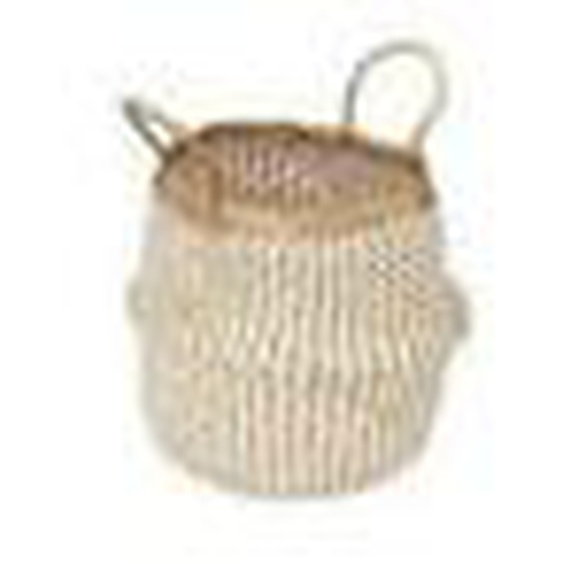 Panier Belly blanc et naturel M pliable