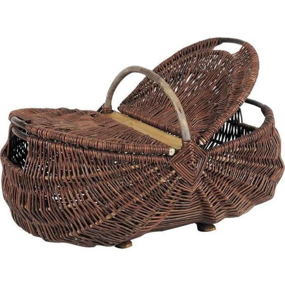 Panier en osier brut avec couvercles - Dim: 64 x 38 x 25-28-37cm