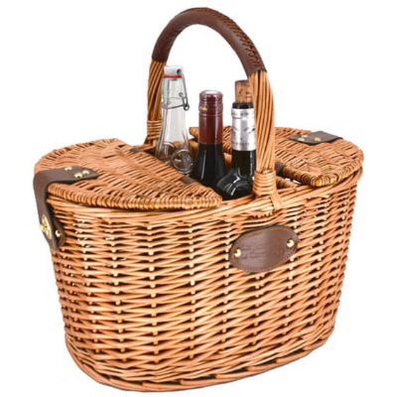 Panier porte-bouteilles en osier avec compartiments