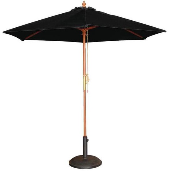 Parasol de terrasse professionnel noir - Bolero - Rond - 2,5m - Bois et métal