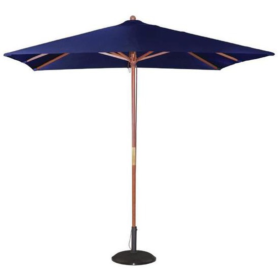 Parasol professionnel de terrasse carré de 2,5 m - BOLERO - Bleu marine - Mât droit - Manuel - Métal