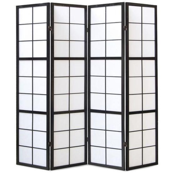 Paravent japonais bois noir de 4 pans