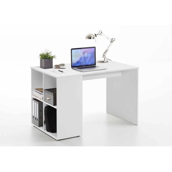 Paris Prix - Bureau & Étagère Design Trent 117cm Blanc