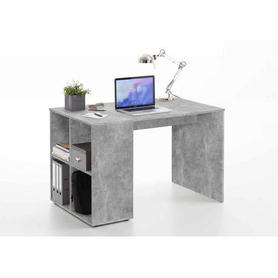 Paris Prix - Bureau & Étagère Design Trent 117cm Gris