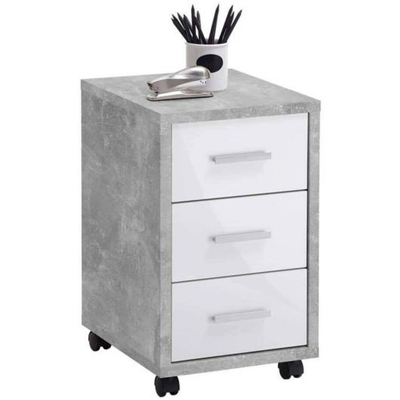 Paris Prix - Caisson De Bureau 3 Tiroirs Dylda 58cm Gris