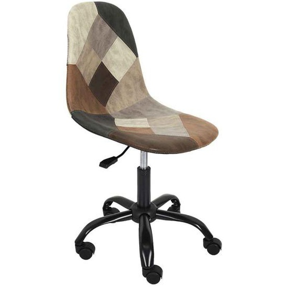 Paris Prix - Chaise De Bureau Patchwork 78cm Marron & Noir