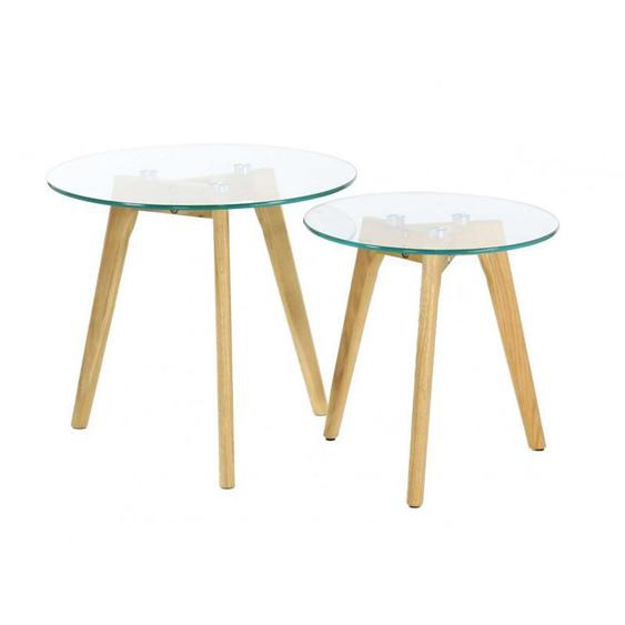 Paris Prix - Lot De 2 Tables Gigognes Trempé 50cm Transparent