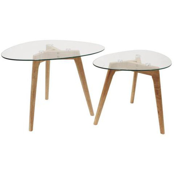 Paris Prix - Lot De 2 Tables Gigognes Trempé 60cm Transparent