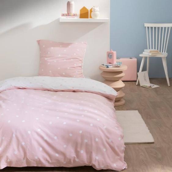 Parure De Lit Imprimée 100% Coton - Matt & Rose - Pink Spots - Rose - Naturelle - Chambre Rose