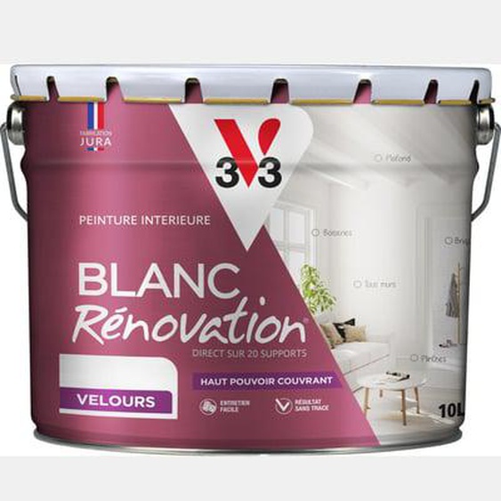 Peinture intérieure Blanc Rénovation® Velours 10 L