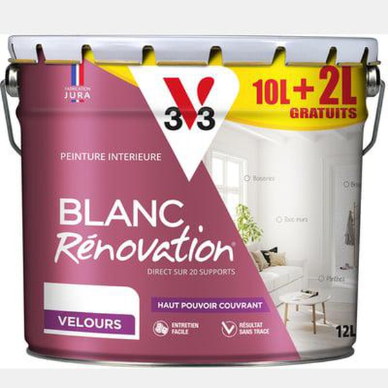 Peinture intérieure Blanc Rénovation® Velours 12 L