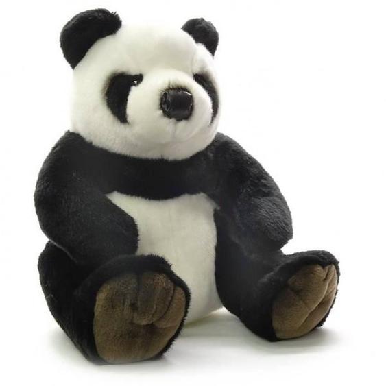 Peluche - Anima - Panda Assis - 37 Cm - Marron - Plush - Intérieur Noir