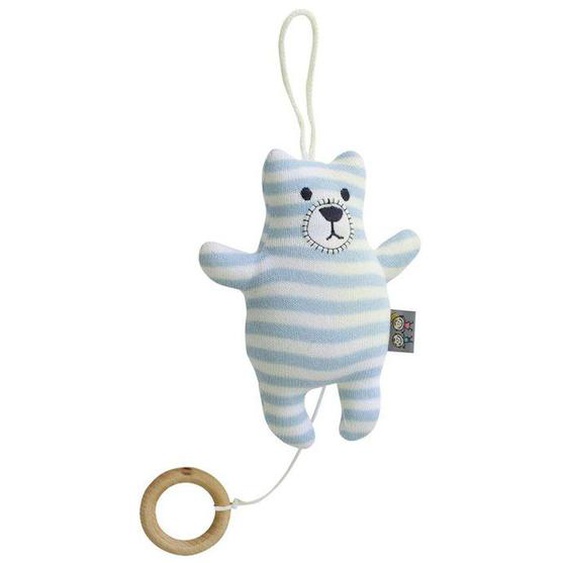 Peluche Mobile Musicale - Sevira Kids - Ourson - Tricot De Coton - Oeko-tex - Fibres De Silicone Blanc