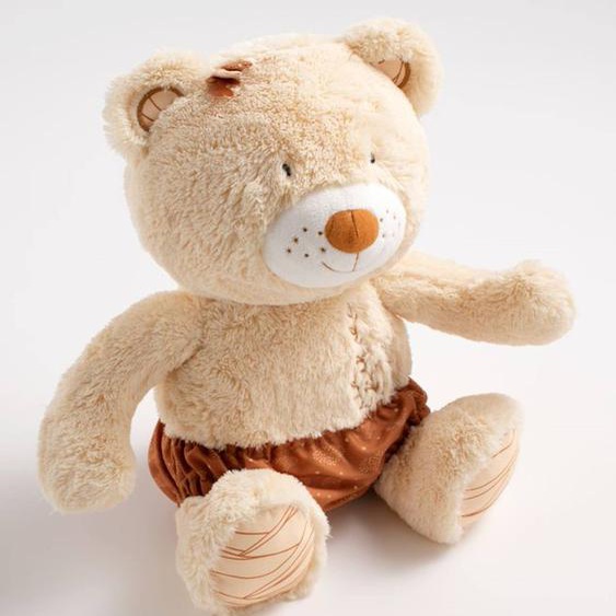 Peluche Ours Beige Avec Détails Brodés Beige