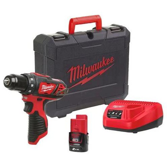 Perceuse-visseuse 12V Milwaukee M12 BDD-201 + batterie 2 Ah + chargeur + coffret - MILWAUKEE TOOL - 4933479439