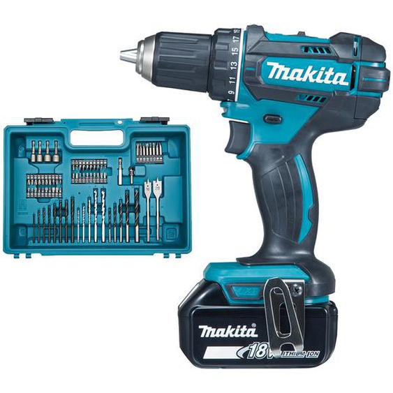 Perceuse-visseuse 18V + 2 batteries 3Ah + chargeur + coffret avec accessoires - MAKITA - DDF482RFX1