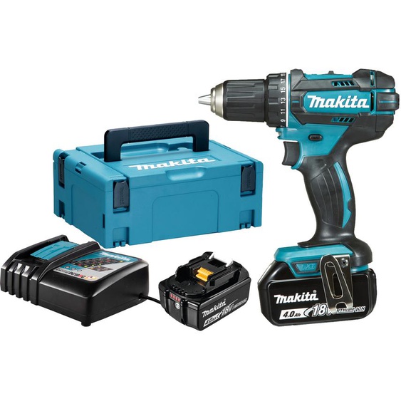 Perceuse visseuse 18V + 2 batteries 4Ah + chargeur + coffret MAKPAC - MAKITA - DDF482RMJ