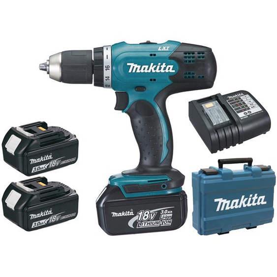 Perceuse visseuse 18V + 3 batteries 3Ah + chargeur + coffret - MAKITA - DDF453SFE3