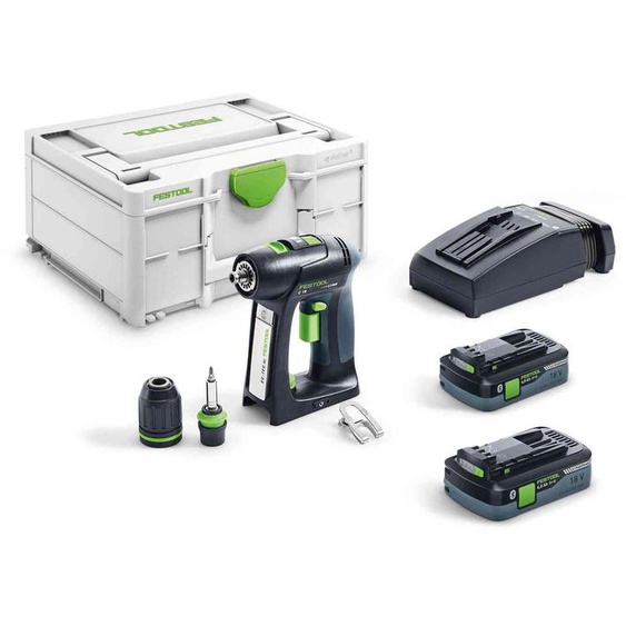 Perceuse-visseuse 18V C 18 HPC 4,0 I-Plus + 2 batteries 4Ah + chargeur rapide + Systainer SYS3 - FESTOOL - 576435